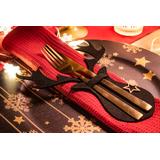 Pokrowiec na sztućce Świąteczny 6 szt Renifer Czarny