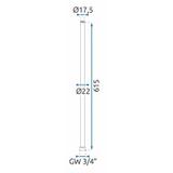 Rallonge pour ensemble bain-douche BLACK 60cm