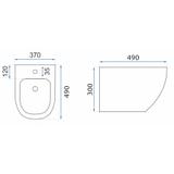 Rea Olivier valkoinen seinälle ripustettava bidee