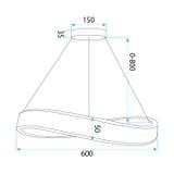 LAMPA SUFITOWA WISZĄCA SWE066-CP 60cm ZŁOTA