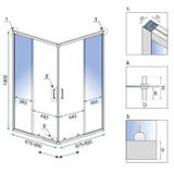 Shower enclosure Rea City 90x90 Gold