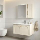 Conjunto de muebles de baño con lavabo Denver 80cm Creme