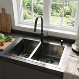 Stalen spoelbak Toby  Black