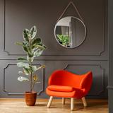 LUSTRO NA LINIE OKRĄGŁE SREBRNE  40CM KLMH-0410S-1