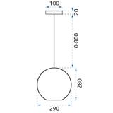 Hängelampe Glas LED APP446-CP
