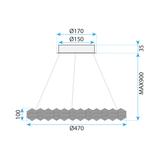Lampe LED MS016-CP Chrome 47cm