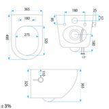 Cuvette WC suspendue REA Carlo Lux Rimless avec fonction bidet