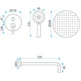 Podomítková sprchová sada Rea Ontario Black + BOX