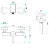 Baterie de duș REA Ontario Brush Copper