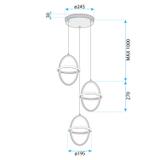 LED-Hängeleuchte G064-3CPR Gold