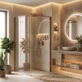 Shower enclosure Rea Bruno 90x90 Brush Copper