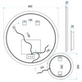 Veidrodis LED R-8040 80cm + 40cm