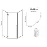 Dušikabiin Rea DIAMOND 80x80 Must MAT