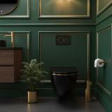 Toilet bowl Rea Carlo Mini Tornado Black Gold Egde