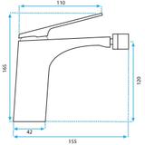 Bateria bidetowa Rea AVALON CZARNA
