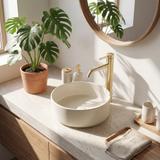 Bateria umywalkowa Rea Rivo Złota Szczotkowana Wysoka