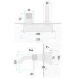 Bateria Umywalkowa Podtynkowa Rea Lungo Stripe Złota Szczotkowana