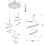 LED-Hängeleuchte G075-3CPR Gold