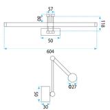 Kinkiet łazienkowy LED APP1900-1W 60cm Złoty Szczotkowany
