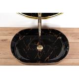 Aufsatzwaschbecken Rea Nadia Black Marble Shiny
