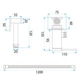 Bidet faucet Foss Clif Brush Nickel