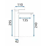 Bateria Umywalkowa REA VENETA Złota Wysoka