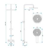 Shower Set Rea Arcos brush gold