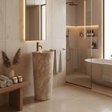 νιπτήρας δαπέδου κεραμικός/ μαρμάρινη όψη  Blanka Savana Matt  Μ: 40 x Π 40 Ύψος 85 Βάθος 14,5 εκ