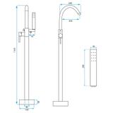 Vloeren  badmengkraan Rea Mono Chrom