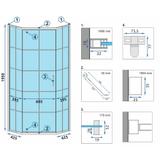Duschkabine HEX Black  90x90