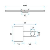 Kinkiet łazienkowy LED APP1893-1W 60 cm Złoto szczotkowane