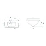 Umywalka wpuszczana Rea Dafne 60 szafkowa