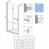 Tuš vrata Rea Molier Chrome + adapter 80