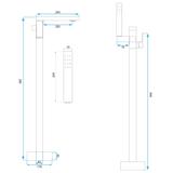 Szabadon álló padló csaptelep Rea TERY Gold Brush