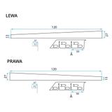 Listwa spadkowa brodzikowa 120cm Złota Szczotkowana