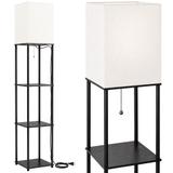 Lampa Stojąca Podłogowa JNH050-1F White z półkami