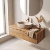 Lavabo à Poser Rea Focus Taupe