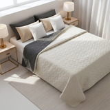 Narzuta dwustronna pikowana Diamante D.Grey / Ecru