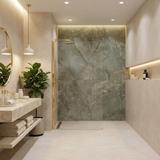 Duschwand Rea Flexi Transparent / Gold 70