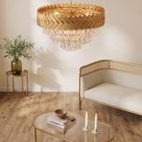 LAMPA WISZĄCA KRYSZTAŁOWA APP1942-3CP 50cm ZŁOTA