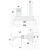 Falra szerelhető csaptelep Rea  Lungo Stripe Brush Nickel