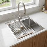 Steel sink with 3-piece accessory set REA Leo 50 Brush Nickel