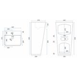 Samostojeći keramički umivaonik ARIS Marble