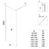 Shower screen Rea Flexi Transparent / Brush Gold 80