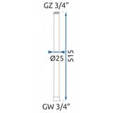 Extension for a bathtub and shower set BRUSH GOLD 50cm