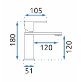 Bathroom faucet Rea Flip Black low