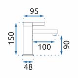 Wastafelkraan Rea Polo White/Gold Low