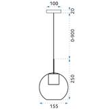 Deckenlampe Glas Kugel Gold APP686-1CP