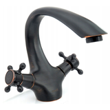 Torneira para lavatório antiga Rea Retro preta baixa