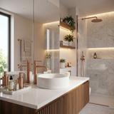 Umývadlový faucet Rea Venti  Brush Copper vysoký